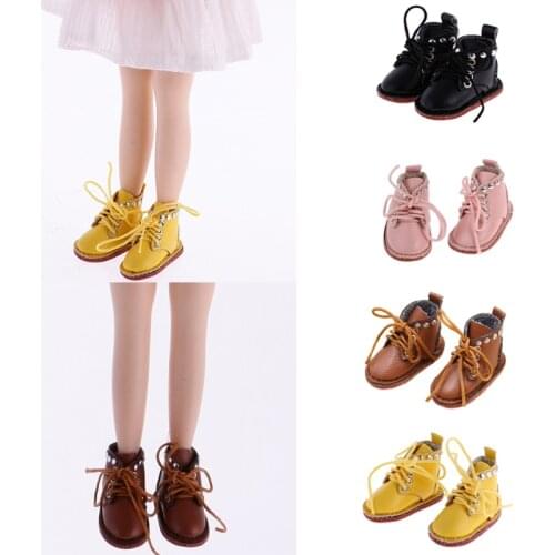 1 Pair of Cute PU Leather Boots Shoes suitable for Blythe 1/6 Scale doll Fashion Shoes Accessories