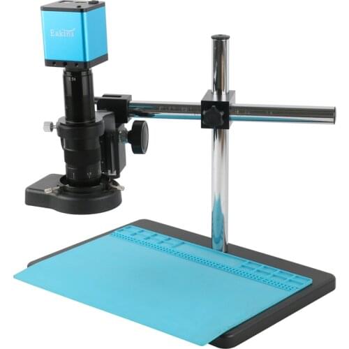 1080P USB HDMI Industrial Lab PCB Soldering Video Microscope Camera+180x 300x C Mount Lens+144 LED Ring Light