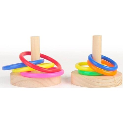 2 Sets Legendog Bird Colorful Ring Toys Interactive Bird Trick Tabletop Toys Parrot Ring Toys Handmade Training Toys Funny Toy