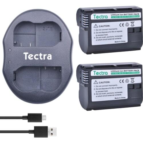 2Pcs EN-EL15 ENEL15 Battery Bateria for Nikon D600 D610 D600E D800 D800E D810 D7000 D7100 D750 V1 MH-25 Battery+USB Dual Charger