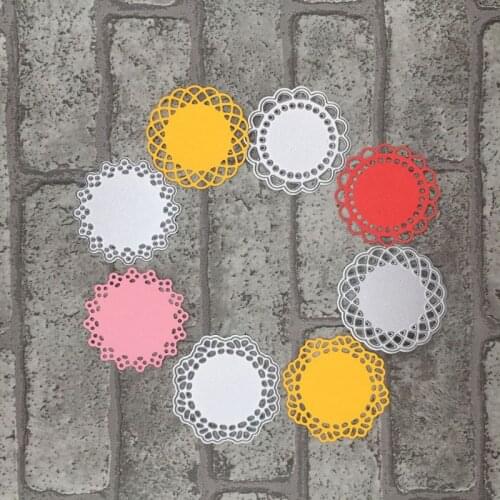 4Pcs Mini Lace Doily Circle Metal Cutting Dies Scrapbooking Craft Dies Making Paper Art Diy Embossing