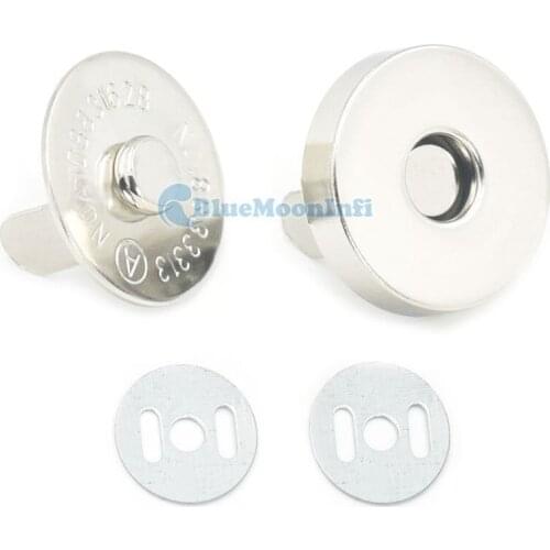 50 Sets 14mm Round Magnetic snaps purse closures Nickel for Bag Book Leather