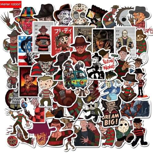 50PC pack Horror Movie Freddy Krueger Stickers The Joker Sticker Decal for skateboard computer luggage Car Laptop Guitar motor