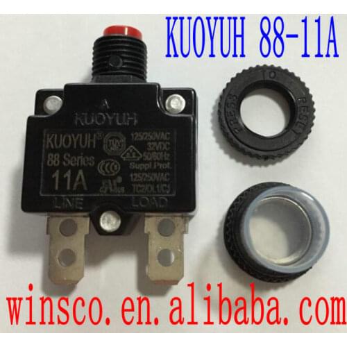 88-11A Red button Waterproof cap 100% NEW KUOYUH CIRCUIT BREAKER 88 SERIES 11A