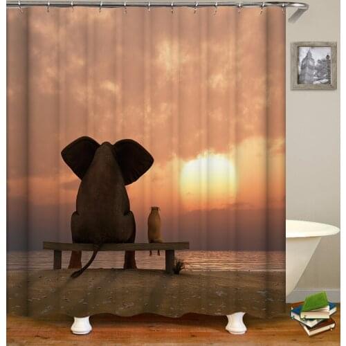 New Colorful Eco-friendly Beach Conch Starfish Shell Polyester High Quality Washable Bath Decor Shower Curtains