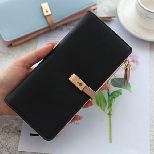 Long Womens Wallet Female Coin Purse Card Holder Wallets Pu Leather Clutch