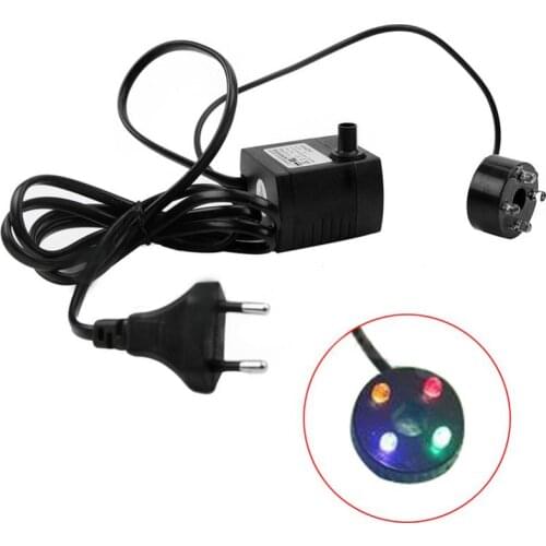 AC-1020 Mini Micro Submersible Pump 3W 200L/H Fountain Aquarium Fish Tanks Brushless Water Pump With Colorful Change LED Light