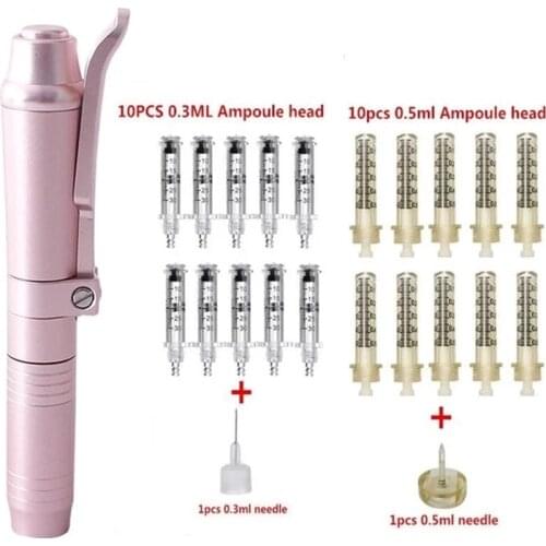 2 in1 Meso Injection Gun Hyaluron Pen 0.3ml&0.5ml Head Gold Hyaluronic Acid Pen Meso Gun Nebulizer Lip Injection Anti Wrinkle