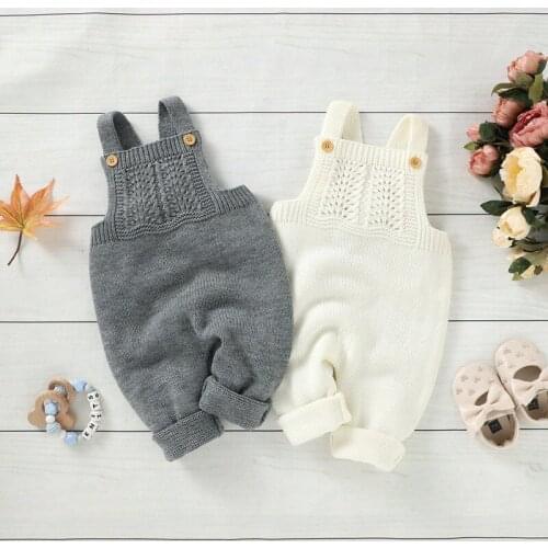 Baby Autumn Single Button Clothing Newborn Infant Baby Boy Girl Knitted Square Collar Bodysuit Jumpsuit Sleeveless Outfit