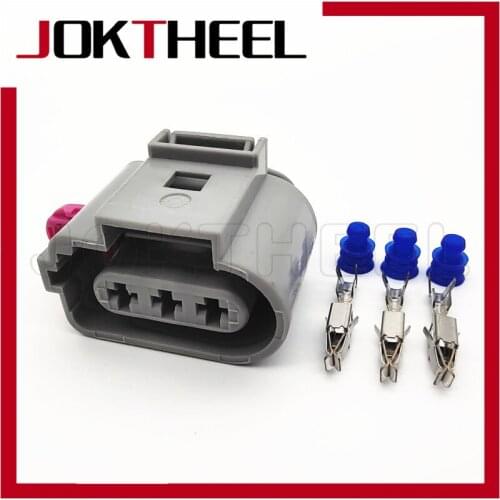 1-20 sets kit 3.5mm 3 pin way female gray waterproof auto fog Lamp connector crankshaft sensor plug for VW Audi Skoda 1J0973723G