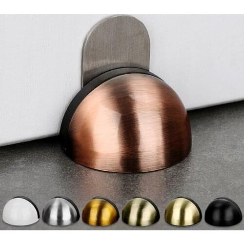 Stainless Steel Magnetic Door Stopper Home Floor Mounted Door Stop Door Handle Anti-collision Fixator Hardware Accessories