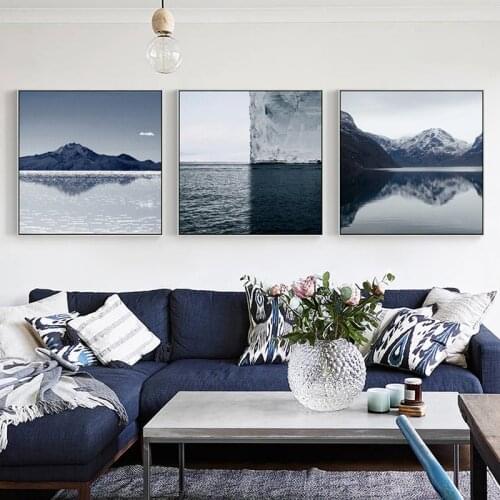Seascape Landscape Print Nordic Canvas Painting Home Decor Wall Art DIY Poster Print Office Living Room Backdrop Props Supply