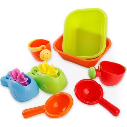 Set Of 4pieces Childrens Water Bath Beach Sand Toy Tool Kit Kid Outdoor Sandpits Play Toy Waterwheel Watering Can