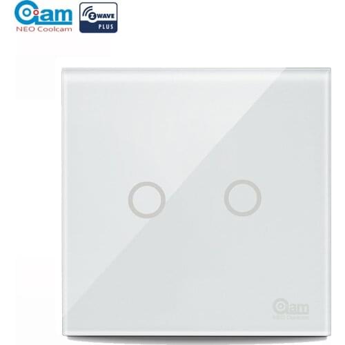 COOLCAM Z-wave Plus 2CH EU Wall Light Switch Home Automation Z Wave Wireless Smart Home Remote Control Light Switch 868.4MHZ