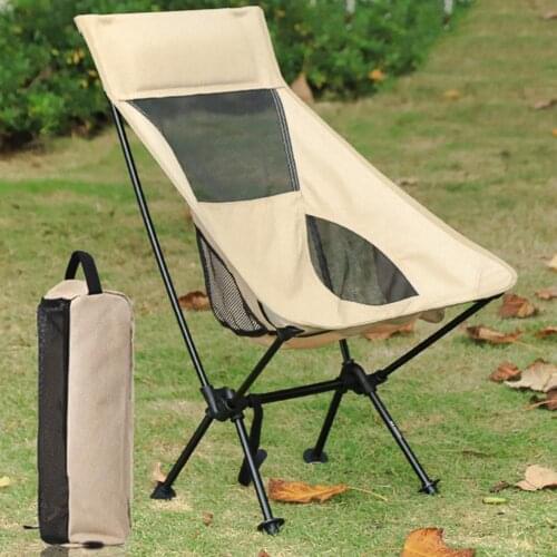 Portable Outdoor Folding Camping Fishing chairs Aluminum Alloy Garden Moon Beach Backrest Chair Foldable Chair