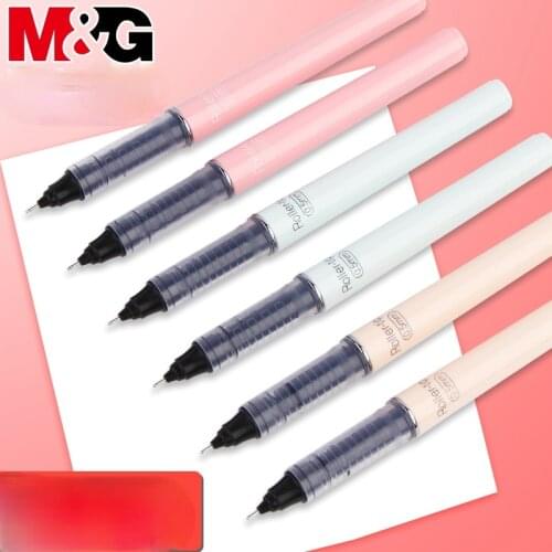 M&G Straight Liquid Pen 0.5mm Water-based Quick-drying Pen Cute Korean Small Fresh Color Can Be Exchanged Ink Bag