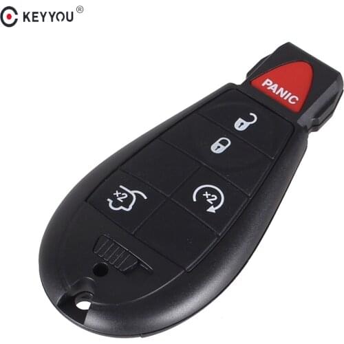 KEYYOU Keyless Entry 5 Buttons Remote Key Fob Case Shell With Key Blade For DODGE Challenger Charger Magnum Grand Caravan Ram