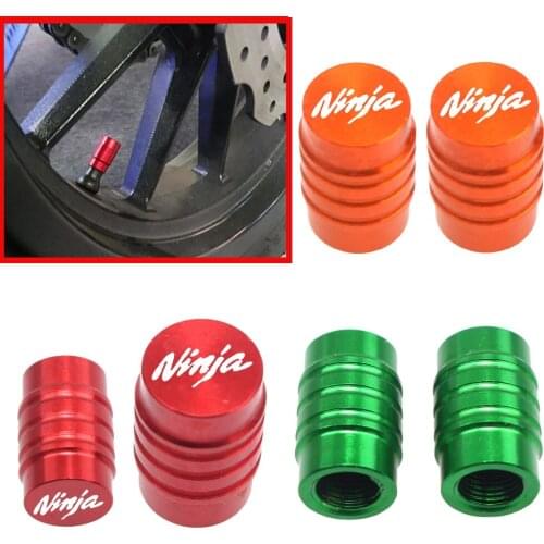 With Logo Ninja Motorcycle Wheel Tire Valve Stem Caps CNC Airtight Covers For Kawasaki Ninja 650R 400R