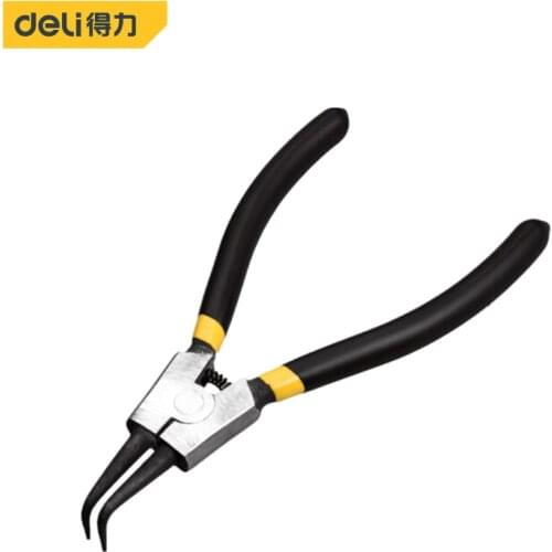 Deli 0334 Circlip Plier Outer Bend Tip Circlip Snap Ring Pliers External Curved Pliers Retaining Clips For Repair Car Hand Tools