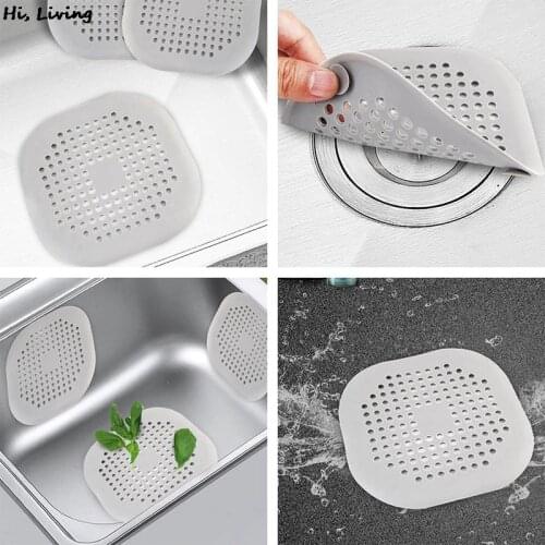 1 Pcs Silicone Kitchen Sink Strainer Shower Drain Hair Trap Hair Catcher Bath Tub Protector Drain Cover for Floor Laundry