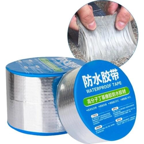 Super aluminum anti-leakage stickers waterproof tape aluminum foil tape butyl rubber self-adhesive roof glue repair fixing tape