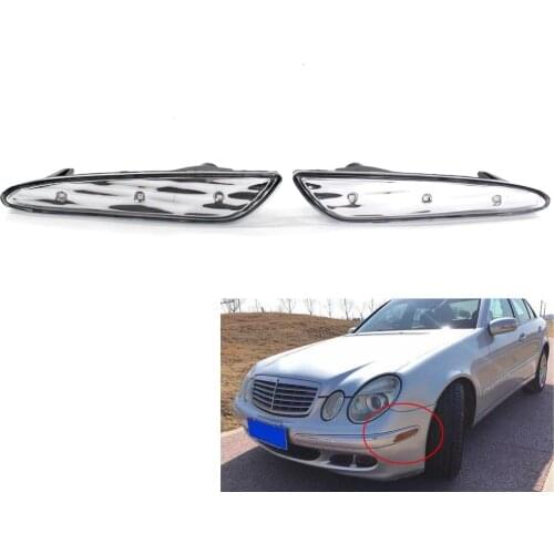 LED Side Marker In Bumper Turn Signal Light for Mercedes-Benz W211 E-Class Clear