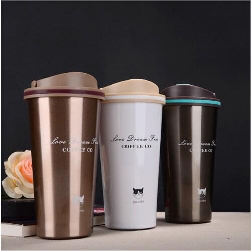 500ML Thermos Mug Coffee Cup with Lid Thermocup Seal Stainless Steel vacuum flasks Thermo mug for Car Water Bottles