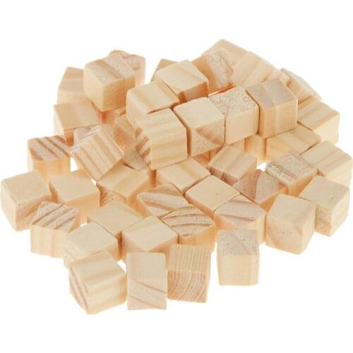 High Quality 50Pcs Wooden Square Tiles 10x10mm Board Game Fun Blocks DIY Toy Gift for Kindergarten Children Kids