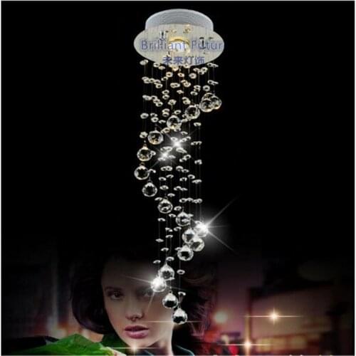 High quality Crystal pendant LED Clear Waterford Spiral Sphere LED Chandelier Lighting Lustre Ceiling Lamp Suspension Lamp