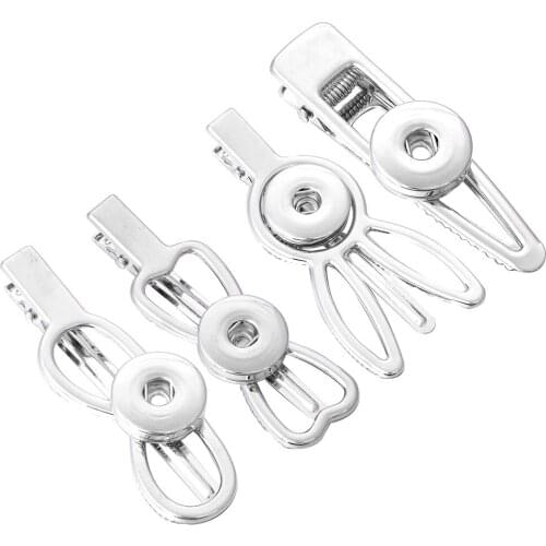 New Snap Button Barrettes Hairwear Fit 18mm Snap Button Jewelry Fashion Jewelry for Women Girl Teenagers Hair Clip Gift