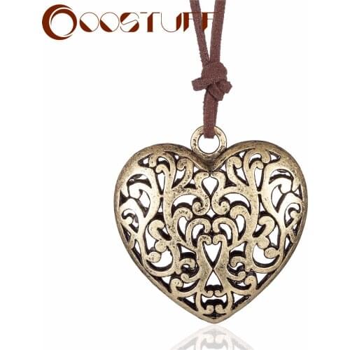 Vintage Jewelry For Women Statement necklaces & pendants Cotton Long Rope Love Big Heart Pendant Necklace Women collares mujer