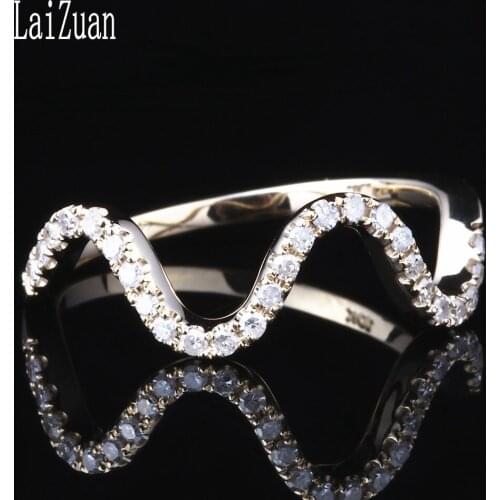 HELON Solid 14K AU585 Yellow Gold Moissanite Ring Test Positive Moissanite Diamond Engagement Ring Women Fine Jewelry Band