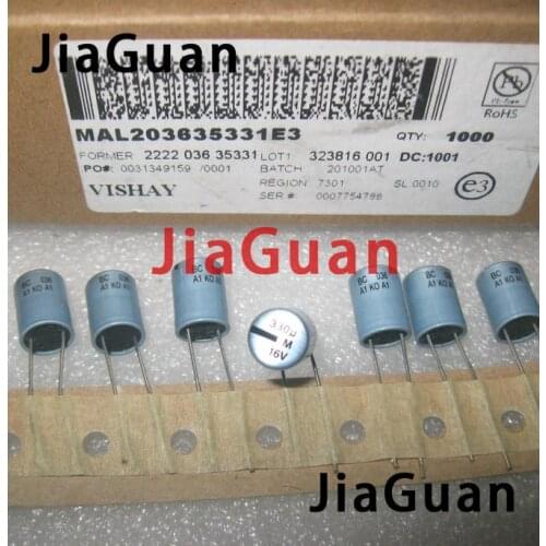 10PCS NEW VISHAY BC 036 KO 330UF 16V 8X12MM 330UF/16V water blue silver aluminum shell audio PH 036 16V330UF KO036 16V 330UF