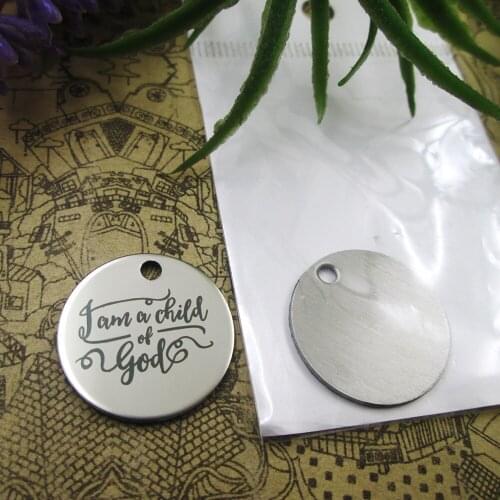 20pcs--"JAM A CHILD OF GOD"stainless steel charms 5 styles for choosing DIY Charms for necklace bracelets
