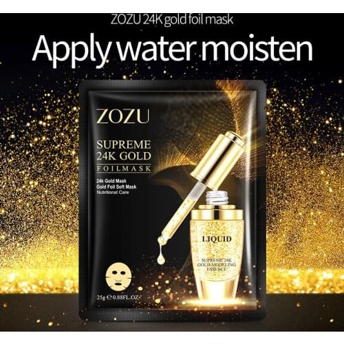 10PCS Zozu Anti Aging Face Sheet 24k Gold Collagen Organic Sheet Mask Essence Dope Korea Skin Care Moisturizing Nourishing