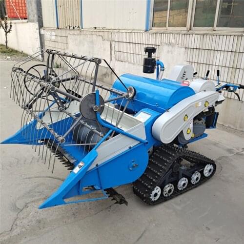12 horsepower Diesel power small hand-held combine harvester automatic rice harvesting machine in mountainous and hilly areas