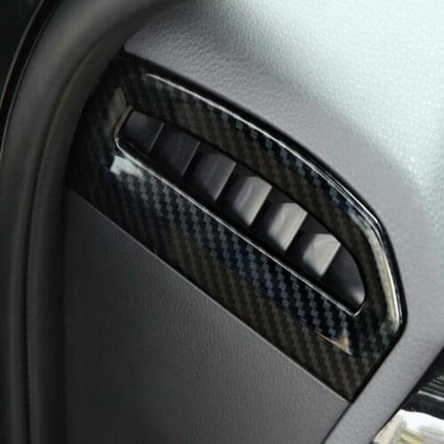 For Toyota Camry 2018 2PCS Carbon Fiber ABS Chrome Car Front Air Conditioner Vent Outlet Cover Trim Moldings Car Styling