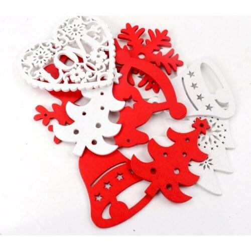 5PCS/Lot Multi Style Creative Wood Craft Christmas Wooden Pendants Ornaments Kids Gift DIY Xmas Tree Ornament Christmas Party