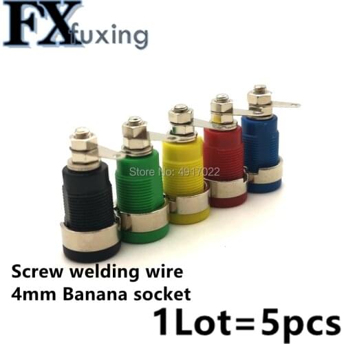 5PC Flame Retardan Materials 4MM Banana Jack Socket Nut Washer for Multimeter Oscilloscope Connector Black Blue Yellow Green Red