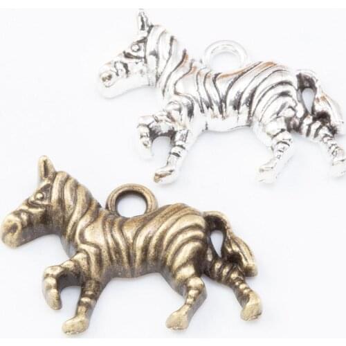 50pcs 21*28MM Antique tibetan silver color animal zebra charm vintage bronze pendants for bracelet earring diy jewelry making