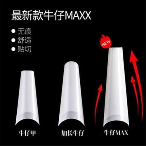 504Pcs/Set Extra Long Nails Artificial Transparent/Natural False Nail Tips Salon-supply 12 size Fake Nails sharp tips