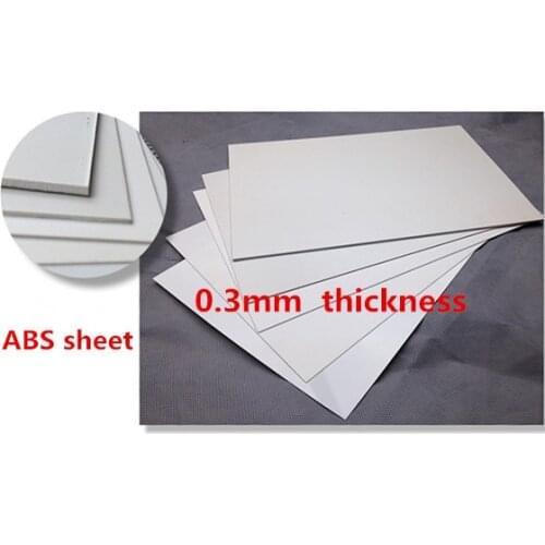 6pcs/lot 0.3mm thickness White colour ABS plastic sheet model solid flat board for sand table model making advertising plank