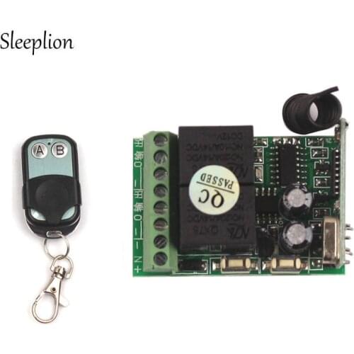 Sleeplion Mini 12V 2ch Wireless RF Remote Control Relay Switch on off Transmitter Receiver