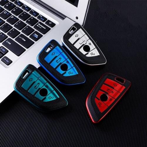 Carbon fiber TPU Car Styling Key Case Cover Shell Protector For BMW X5 F15 X6 F16 G30 7 Series G11 X1 F48 F39 Keyless