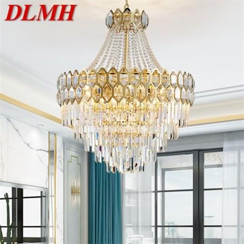 DLMH Hanging Chandelier Crystal Modern LED Luxury Fixtures Home Decorative For Living Room Dining Room Villa Duplex