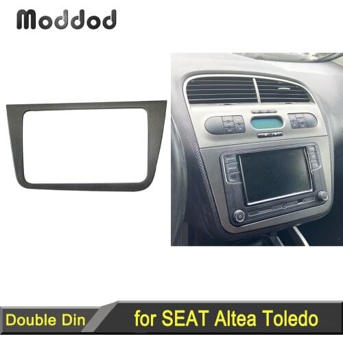 Double Din Car Radio Fascia for Seat Altea 2004+ Toledo 2004-2009 Stereo Panel Dash Mounting Installation Trim Kit Frame