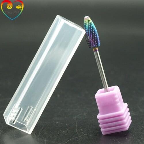 Easynail RainbowCoating Rotary Nail Drill Bits Tungsten Carbide Bits Burr Manicures Drill Accessories Nail Electric Beauty Tools