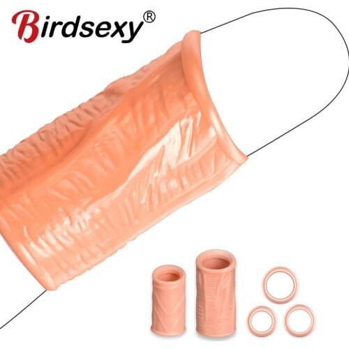 5PCS Foreskin Correction Penis Sleeve Two Sizes Delay Ejaculation Screw Shape Penis Ring Cock Ring Sex Toys For Men Cock Rings