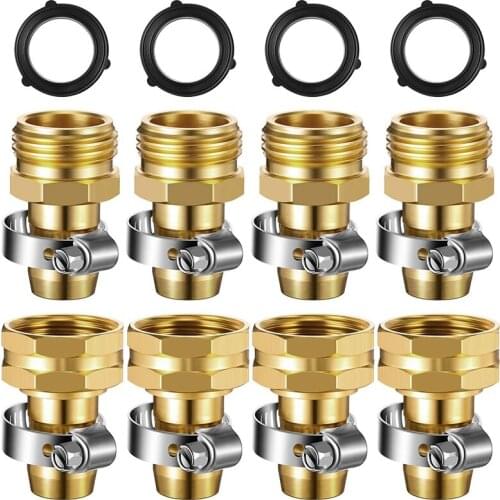 4 PCS 3/4 Inch Garden Hose Mender End Repair Kit Garden Hose Repair Connector Male and Female Garden Hose Fittings