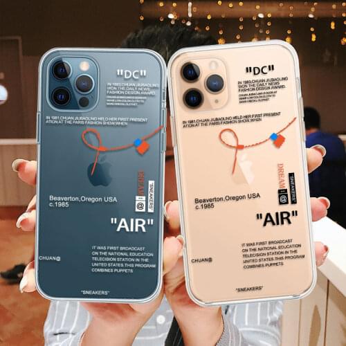 SNEAKERS off Shoe Brand Phone Case for Iphone 11 12 Pro XS Max XR 7 8 6s Plus SE2020 Ins White Soft TPU Cover Coque